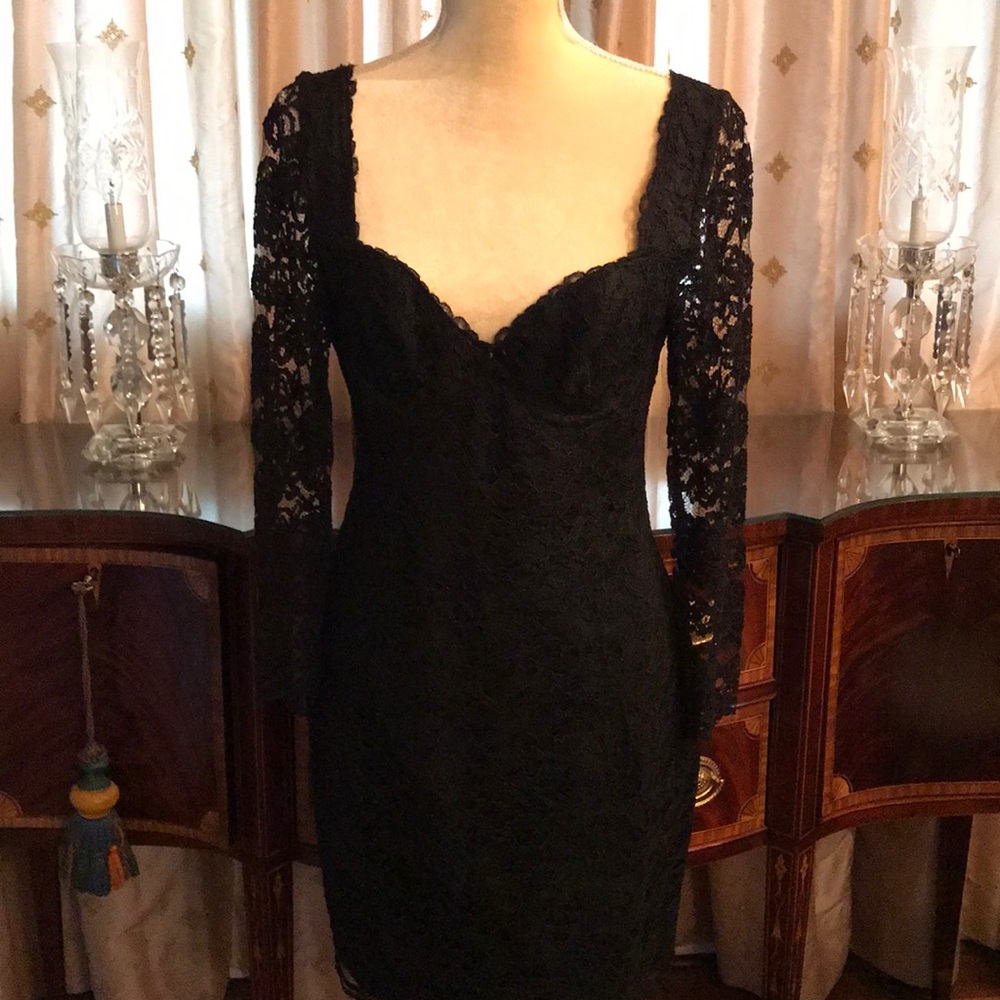 Moda international gorgeous black lace dress 10